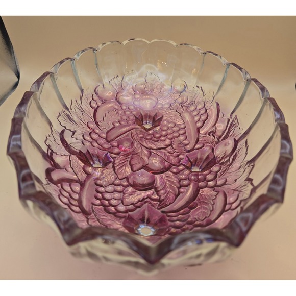 Vintage Pink Bowl 12" Indiana Glassfruit Garland Footed Oval Bowl. - Picture 8 of 16